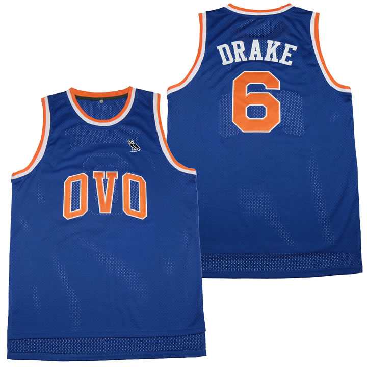 OVO 6 Blue Basketball Jersey MSG NYC With Owl Patch,We sell and wholesale OVO 6 Blue Basketball Jersey MSG NYC With Owl Patch on line form chian!